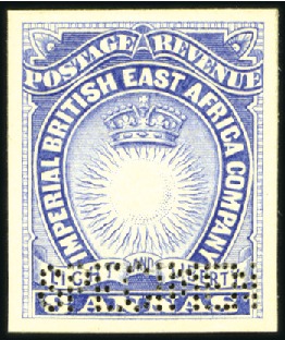 Stamp of Kenya, Uganda and Tanganyika » British East Africa 1890-95 8a imperforate sample stamp in ultramarine