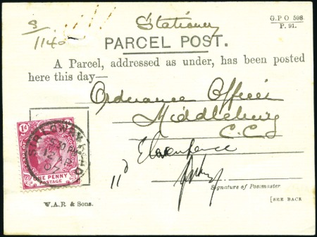 Stamp of South Africa » Cape of Good Hope 1907 Parcel Post receipt with KEVII 1d affixed, is