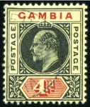 Stamp of Gambia 1909 1/2d, 3d and 4d each with Madame Joseph Macar