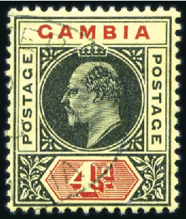 Stamp of Gambia 1909 1/2d, 3d and 4d each with Madame Joseph Macar