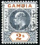 Stamp of Gambia 1902-05 2d, 3d, 4d, 6d to 3s and 1904-06 5d and 7 