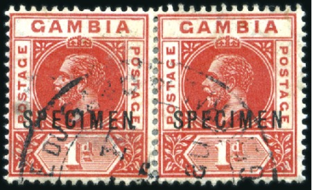 Stamp of Gambia 1909 1d and 3d to 3s, the 4d, 5d, 7 1/2d and 10d i