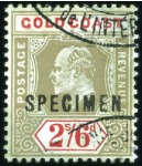 Stamp of Gold Coast 1907-13 1s, 2s, 2s6d, 5s and prepared for use but 
