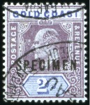 Stamp of Gold Coast 1907-13 1s, 2s, 2s6d, 5s and prepared for use but 