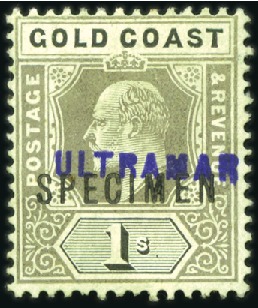 Stamp of Gold Coast 1907-13 1/2d, 1d, 2 1/2d, 6d and 1s, each overprin