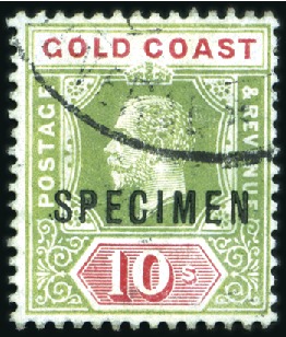 Stamp of Gold Coast 1913-21 1/2d to 2 1/2d, 3d (2), 6d, 1s and 10s, ea