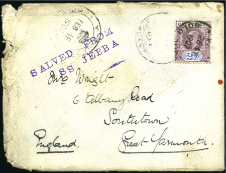 Stamp of Gold Coast 1907 (Feb 15) envelope (complete with contents) fr
