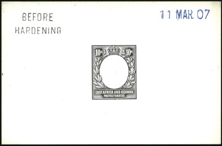 Stamp of Kenya, Uganda and Tanganyika » Kenya, Uganda and Tanganyika 1907-08 10c De La Rue die proof in black on glazed