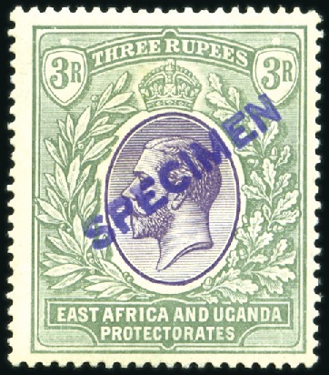 Stamp of Kenya, Uganda and Tanganyika » Kenya, Uganda and Tanganyika 1912-21 1c, 6c to 75c and 1r to 5r, each handstamp