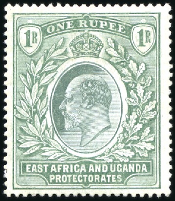 Stamp of Kenya, Uganda and Tanganyika » Kenya, Uganda and Tanganyika 1904-07 1r green with INVERTED WATERMARK variety,