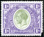 Stamp of Kenya, Uganda and Tanganyika » Kenya, Uganda and Tanganyika 1922-27 1s Perforated colour trials (2) on gummed 