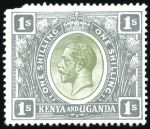 Stamp of Kenya, Uganda and Tanganyika » Kenya, Uganda and Tanganyika 1922-27 1s Perforated colour trials (2) on gummed 