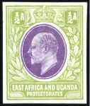 Stamp of Kenya, Uganda and Tanganyika » Kenya, Uganda and Tanganyika 1903-04 1/2a imperf. colour trials (3) with heads 
