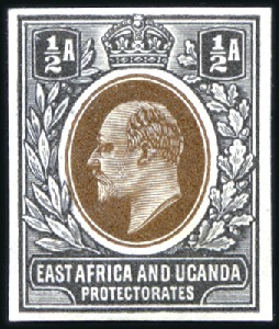Stamp of Kenya, Uganda and Tanganyika » Kenya, Uganda and Tanganyika 1903-04 1/2a imperf. colour trials (3) with heads