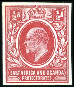 Stamp of Kenya, Uganda and Tanganyika » Kenya, Uganda and Tanganyika 1903-04 1/2a imperf. colour trial in red, fine