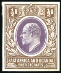 Stamp of Kenya, Uganda and Tanganyika » Kenya, Uganda and Tanganyika 1903-04 1/2a imperf. colour trials (2) with heads 