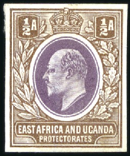 Stamp of Kenya, Uganda and Tanganyika » Kenya, Uganda and Tanganyika 1903-04 1/2a imperf. colour trials (2) with heads