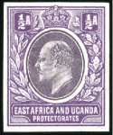 Stamp of Kenya, Uganda and Tanganyika » Kenya, Uganda and Tanganyika 1903-04 1/2a imperf. colour trials (2) with heads 