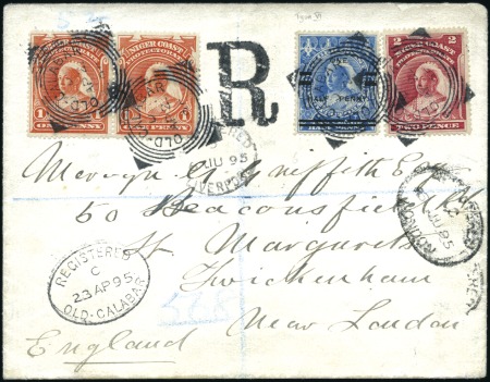 Stamp of Nigerias » Niger Coast Protectorate 1895 (Apr 23) Envelope sent registered from Old Ca