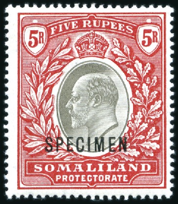 Stamp of Somaliland Protectorate 1904 1/2a to 5r set of thirteen and 1909 1a (2), a