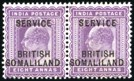 Stamp of Somaliland Protectorate OFFICIALS: 1903 8a purple horizontal pair, the rig