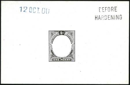 Stamp of Nigerias » Southern Nigeria 1901-02 1d frame die proof in black on glazed card