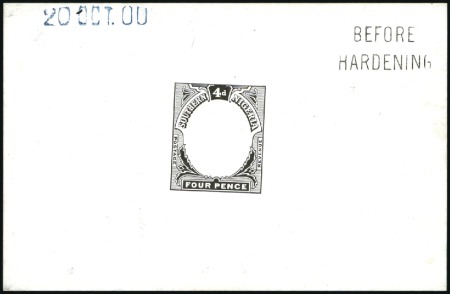 Stamp of Nigerias » Southern Nigeria 1901-02 4d frame die proof in black on glazed card