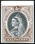 Stamp of Nigerias » Southern Nigeria 1901-02 1/2d imperf. colour trials (3) with vignet