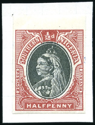 Stamp of Nigerias » Southern Nigeria 1901-02 1/2d imperf. colour trial in black and dee