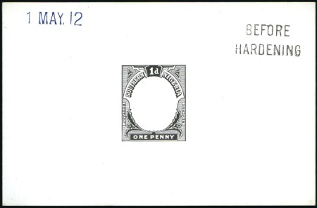 Stamp of Nigerias » Southern Nigeria 1912 1d frame die proof in black on glazed card (9