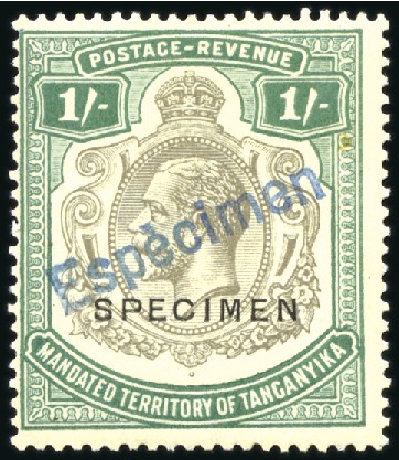 Stamp of Tanganyika 1927-31 5c to 25c, 30c black and dull purple and 4