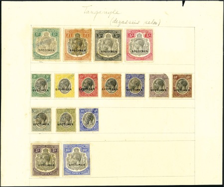 Stamp of Tanganyika 1927-31 5c to £1 set of sixteen overprinted or per