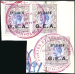 Stamp of Tanganyika 1921 Wmk Mult Script 12c to 3r in strips of three 