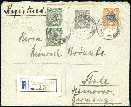 Stamp of Tanganyika 1931 (Jul 7) Envelope (opened out for display) sen