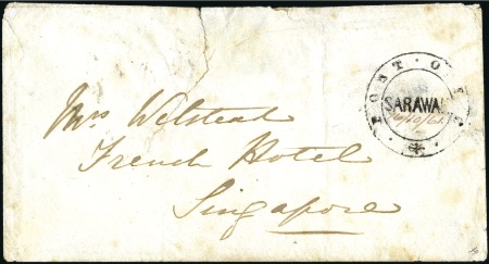 Stamp of Sarawak 1861 Cover from Kuching to Singapore bearing the v