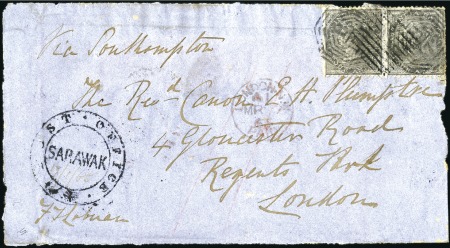 Stamp of Sarawak 1865 Cover front from Labuan to London, posted on