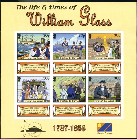 Stamp of Tristan da Cunha 2003 William Glass mini sheet IMPERFORATE variety,