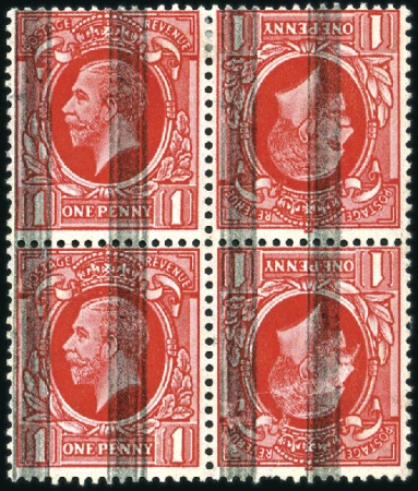Stamp of Great Britain » King George V 1934-36 1d Scarlet TETE-BECHE block of four with P