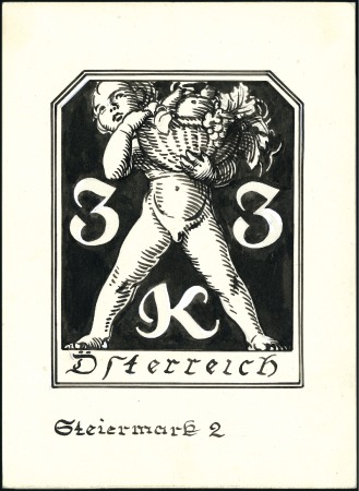 Stamp of Austria » 1st. Republic 1921 Unadopted pen & ink drawings by Hans Frank, s