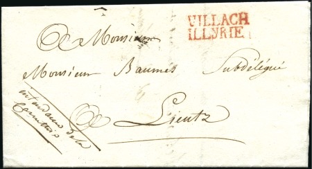 Stamp of Austria » Pre-Stamp Letters and Documents 1811-12 VILLACH ILLYRIE: 2 Folded letters bearing 