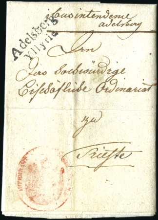 Stamp of Austria » Pre-Stamp Letters and Documents 1811 ADELSBERG YLLYRIE: Folded letter bearing blac