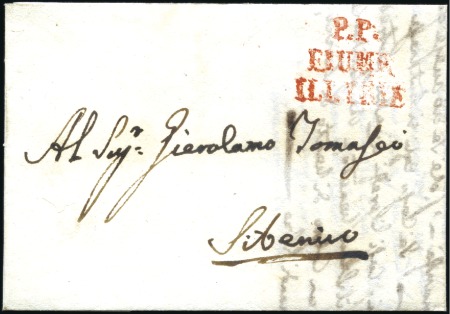 Stamp of Austria » Pre-Stamp Letters and Documents 1813 FIUME ILLYRIE: Folded letter bearing 3-line "