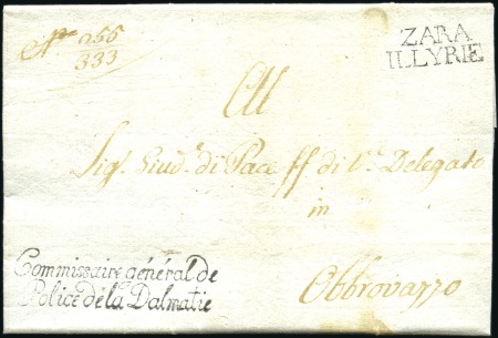 Stamp of Austria » Pre-Stamp Letters and Documents 1810-1813 ZARA ILLYRIE: Black 2-line postmark on o