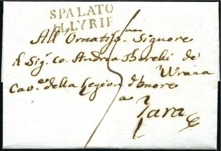 Stamp of Austria » Pre-Stamp Letters and Documents 1813 SPALATO YLLIRIE: Red 2-line postmark on priva