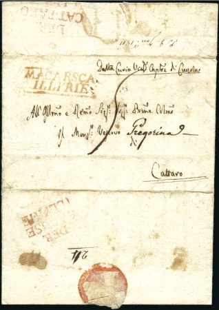 Stamp of Austria » Pre-Stamp Letters and Documents 1811 MACARSCA + RAGUSA + CATTARO : Folded letter v