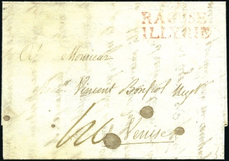 Stamp of Austria » Pre-Stamp Letters and Documents 1809-1810 RAGUSE ILLYRIE: Red 2-line postmark on p