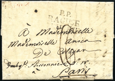 Stamp of Austria » Pre-Stamp Letters and Documents 1812 RAGUSE: Black 3-line 'P.P. RAGUSE ILLYRIE' on