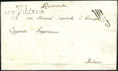 Stamp of Austria » Pre-Stamp Letters and Documents 1810 MILITARY MAIL: Black 2-line postmark 'No.1 AR