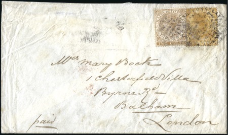 Stamp of British P.O. in Siam (Bangkok) 1882 Cover bearing QV Straits Settlements 1882 2c 