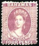 Stamp of Bahamas COLLECTIONS: 1863-80 Mint selection with 1863-77 C